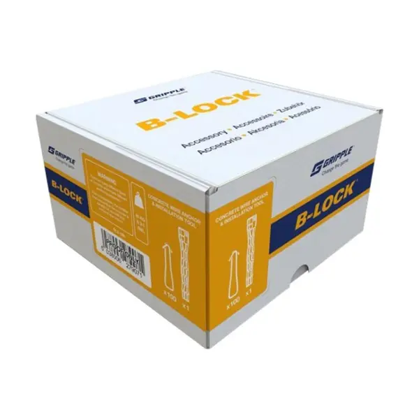 Cheville M6 B-Lock à expansion béton plein 53Kg boite de 100 Gripple