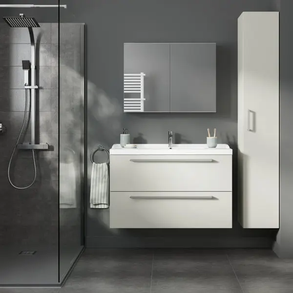 Ensemble salle de bain gris perle IDALIE