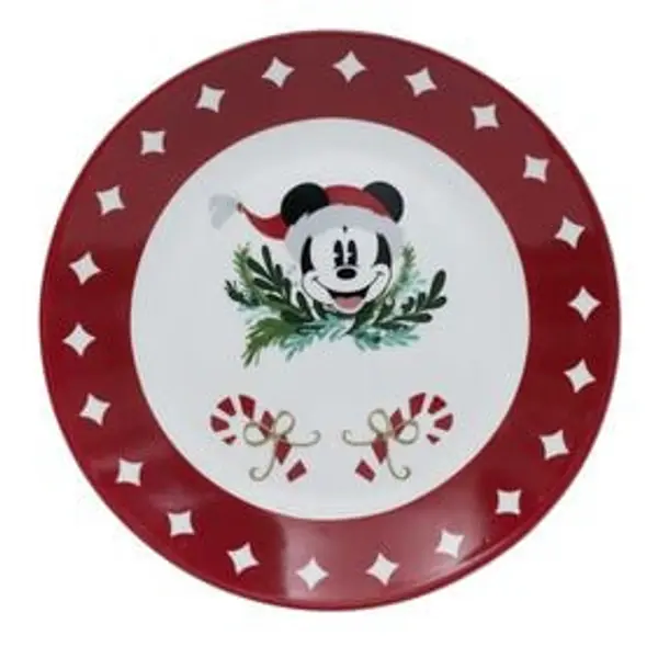 Lot de 4 assiettes dessert Disney Mickey porcelaine Ø19cm