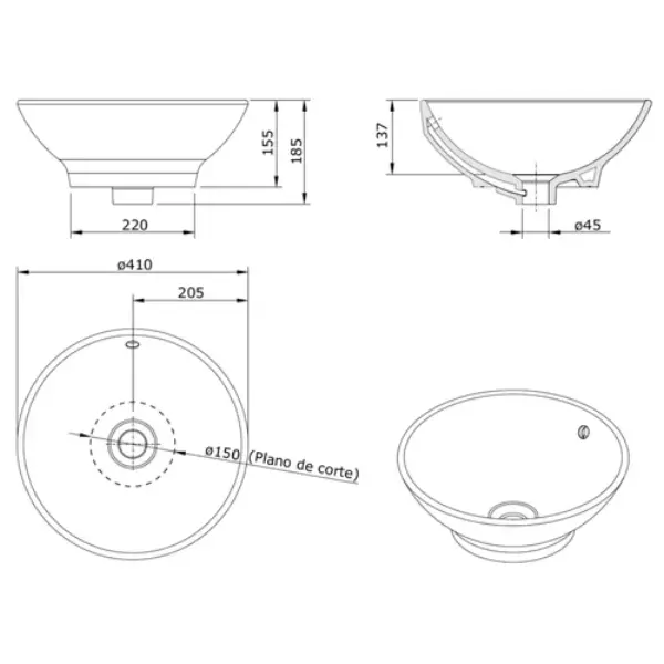 Vasque ronde Ancoswing - Blanc