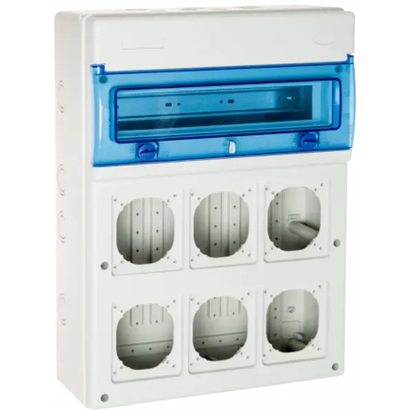1316V6 Coffret étanche IP65 pour 6 prises électriques à composer - 16 modules - Solera Indubox