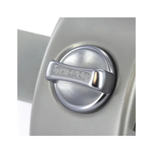 Verrou à bouton Design 5 pour porte d'entrée, cylindre 45mm, acier, 3 clés, argent - THIRARD