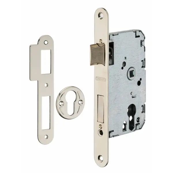 Boitier de serrure encastrable à cylindre pour porte d'entrée, axe 50mm, bouts ronds - THIRARD
