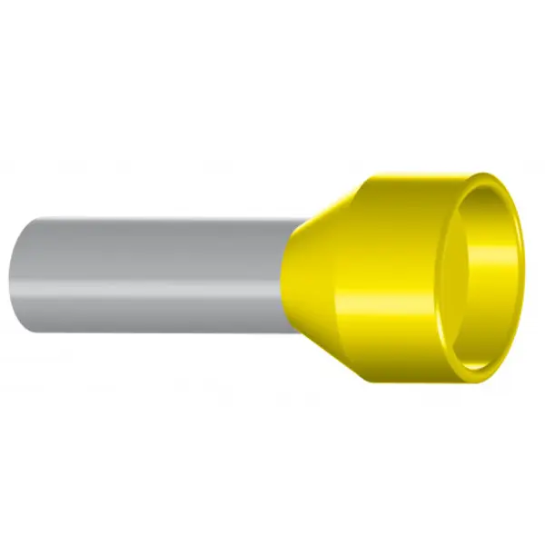 Embout de câblage isolé pour fil souple section 70mm² - jaune - collerette isolante - Sachet de 25 pièces