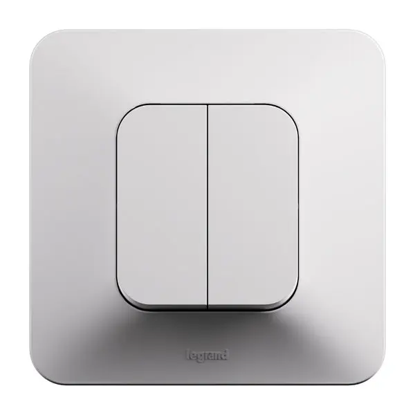 Double interrupteur va-et-vient encastrable blanc brillant NEPTUNE NF IP20