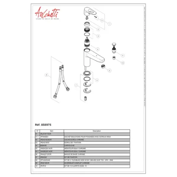 Mitigeur bain douche monotrou Ancoswing 2 - chrome