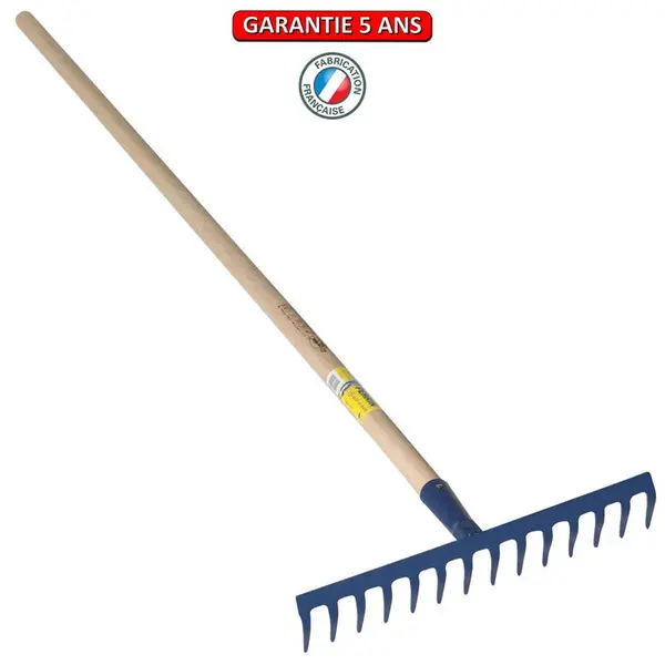 Râteau 12 dents courbes emmanché 1,65m - PERRIN