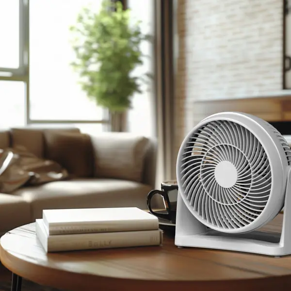 Ventilateur de table 21 W blanc inclinable 90° 3 vitesses