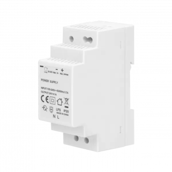 Alimentation courant continu 24V 1A 24W - 2 modules - Transformateur 220V - 24V cc