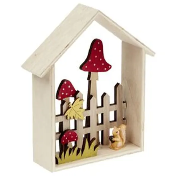 Cadre déco bois maison automne