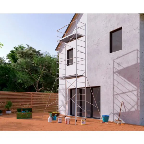 Echafaudage roulant "PRESTO" H. maxi : 6,5 m - H. 5,60 x l. 0,41 x P. 0,325 m