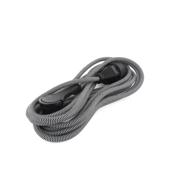 Allonge textile noir et blanc 3 x 1,5 mm² 5 m CHACON