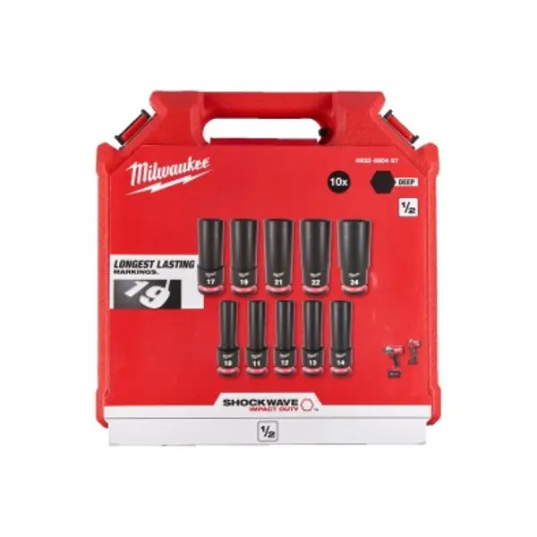 Jeu de douilles 10 pcs 1/2 - MILWAUKEE 4932480457