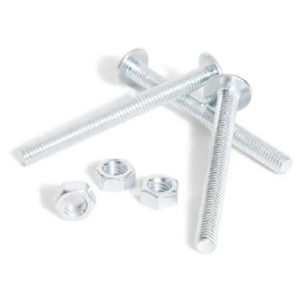 3 boulons poêlier cruciforme acier zingué - 6x60 mm