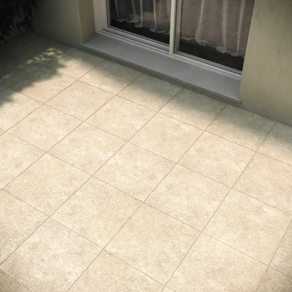 Carrelage de sol extérieur "Vaucluse" beige - l. 45,5 x L. 45,5 cm