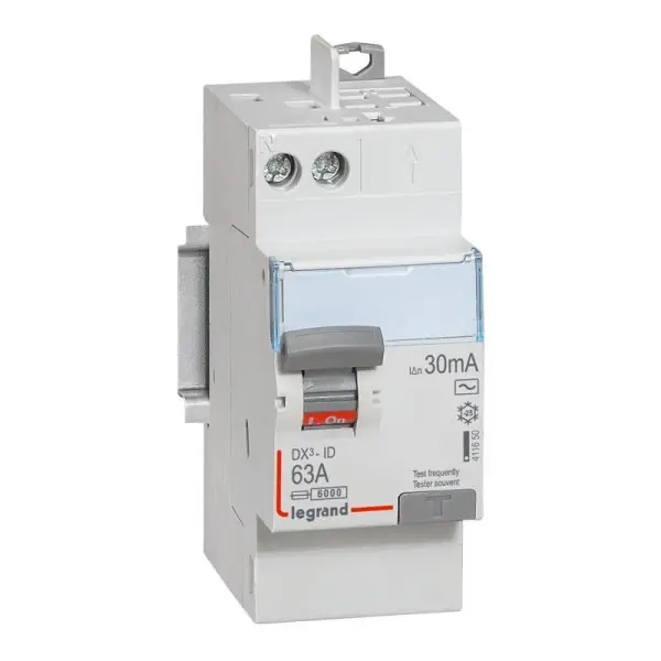 Interrupteur différentiel DX3-ID 30mA 63A Type AC 2P 230V - LEGRAND - 411650
