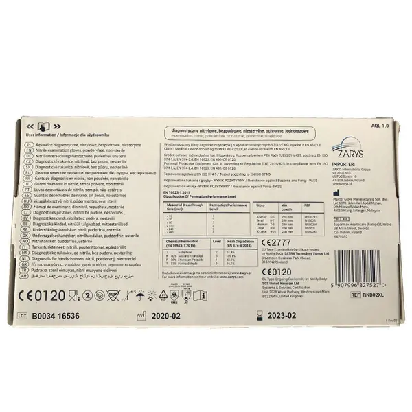 Boîte de 100 gants nitrile bleu