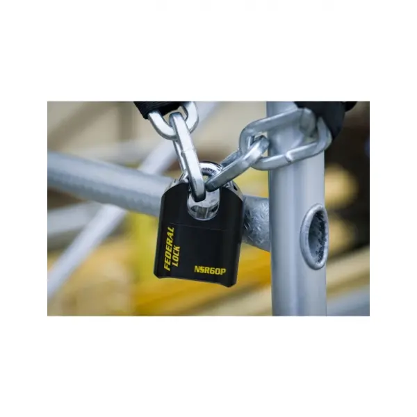 Cadenas à combinaison Fédéral Lock SRP, acier, 4 chiffres, chantier, anse acier, 62mm, noir - THIRARD
