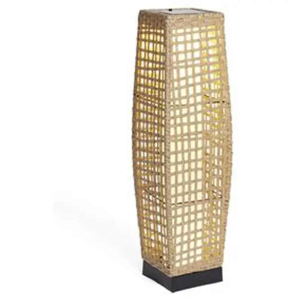 Lanterne solaire osier métal Bali Ø16xH68cm