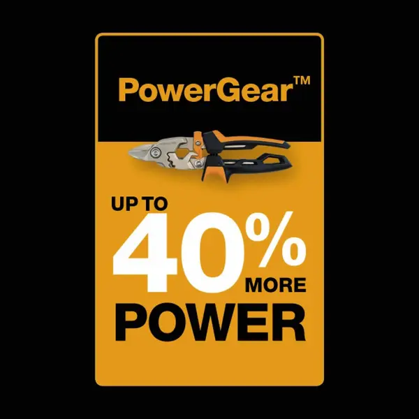 Cisaille PowerGear type "aviation" coupe à droite lame Offset 38,1mm - FISKARS