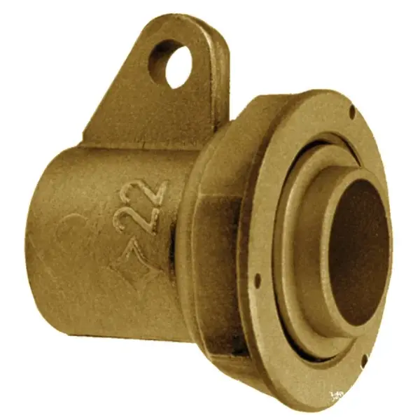 Raccord gaz avec patte fixation 2 pièces droit à joint plat à braser cuivre Filetage 6/20 - Ø22