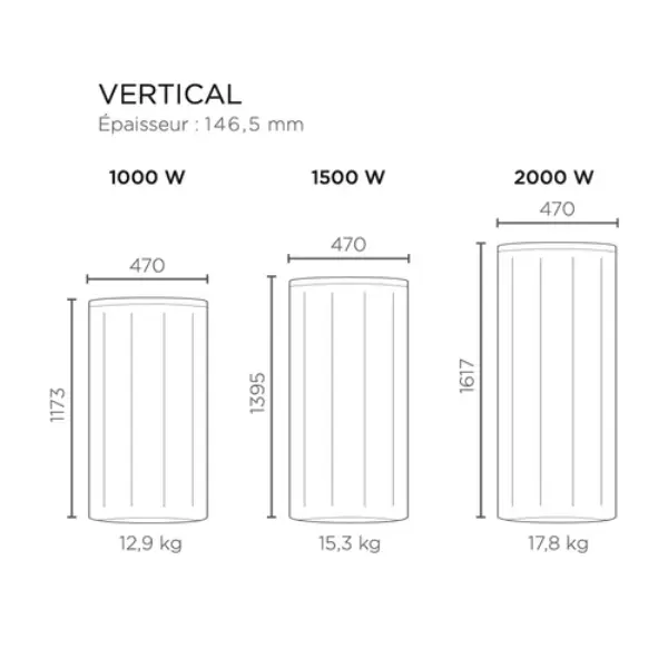 Radiateur à inertie sèche vertical MOZART Blanc