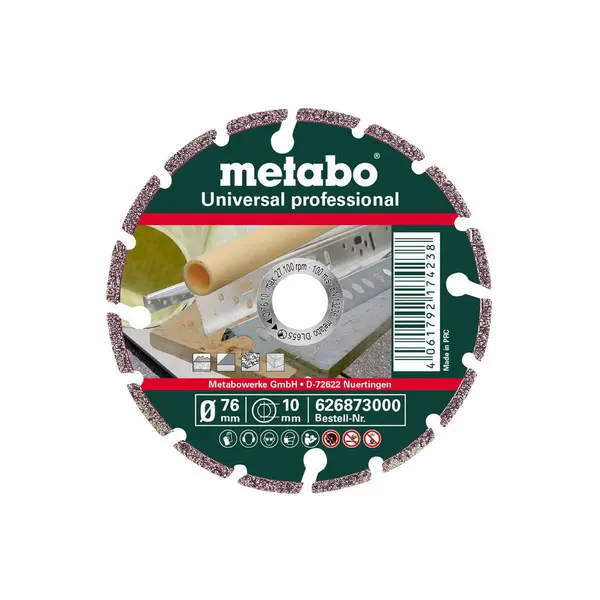 Meule de tronçonnage diamantée - UP Universal professional - Ø76 x 10 mm - Metabo