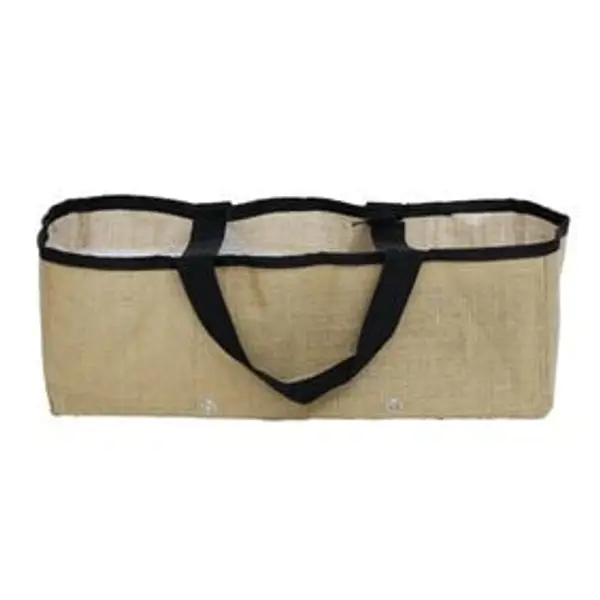 Jardinière souple avec poignées jute naturel et noir L50cm
