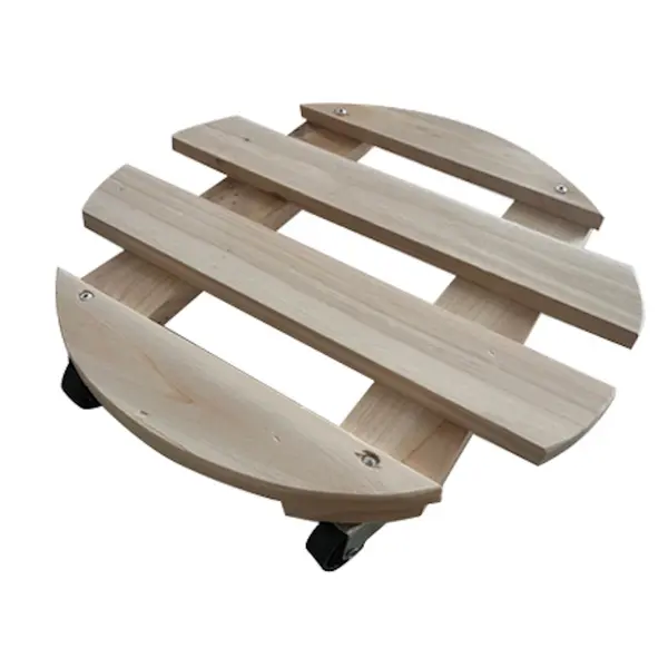 Essentis roule plante bois naturel Ø 37,5 cm - 4 roulettes - charge 80 kg - Louis Moulin