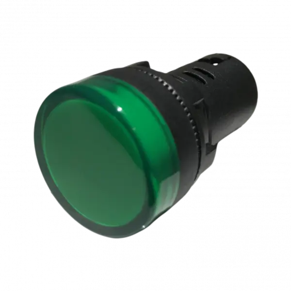 Voyant LED Vert 12Vca-cc pour armoire électrique - Étanche IP67 - Perçage 22mm