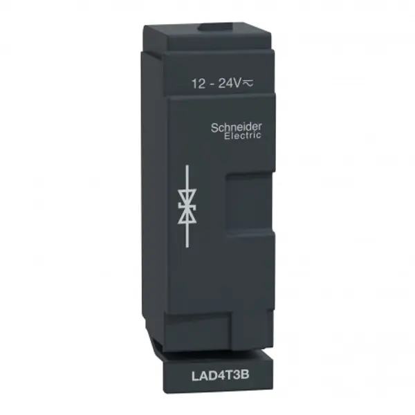 LAD4T3B Schneider TeSys - diode antiparasite bidirectionnelle encliquetable - montage frontal - 12-24Vcc-ca