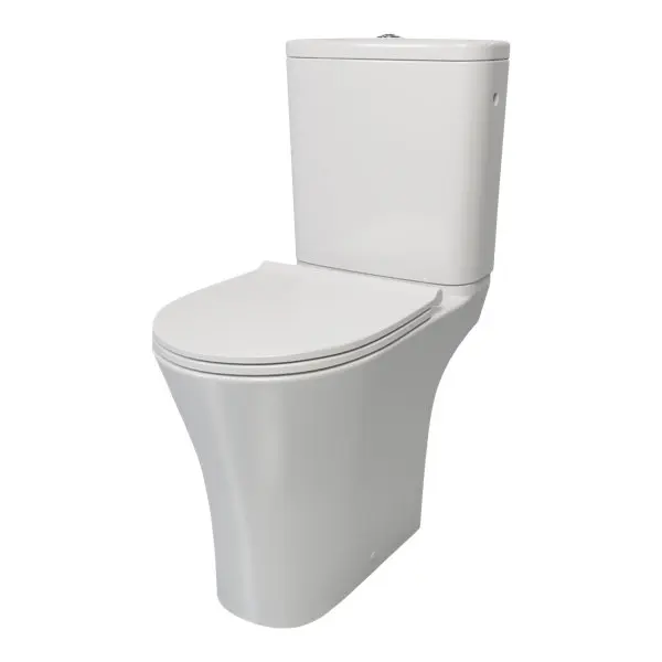 Pack WC à poser surélevé CALDICOT blanc brillant sans bride h.86,5 cm
