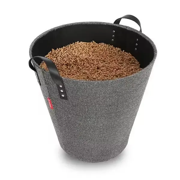 Panier à bûches et à granulés - Dama rond - gris - LE MARQUIER