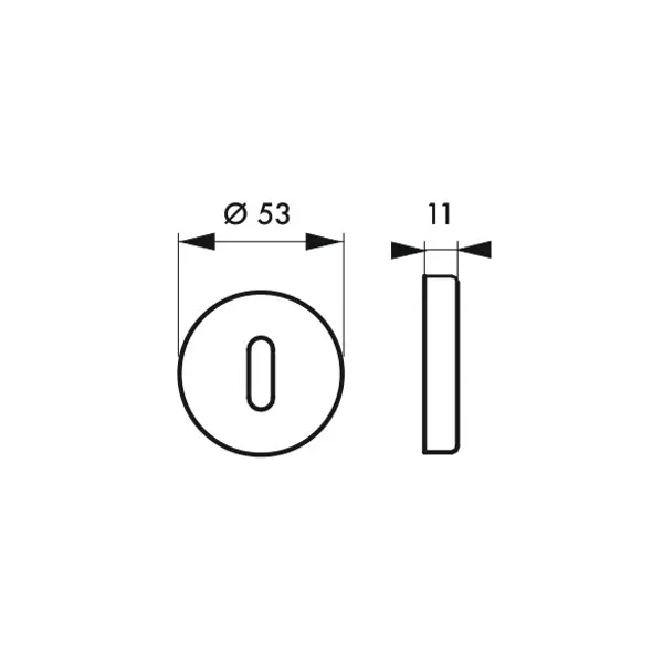 Paire de rosaces, trou de clé, inox - THIRARD