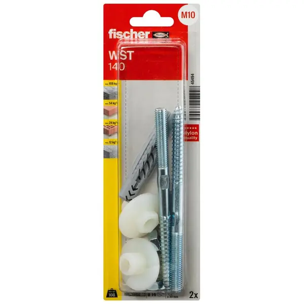Lot de 2 chevilles multi-matériaux avec vis nylon FISCHER Diam. 14 L.De 50 à 10 - FISCHER
