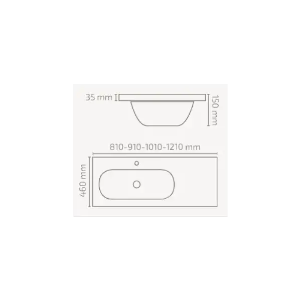 Plan vasque céramique Ancodesign excentré à gauche