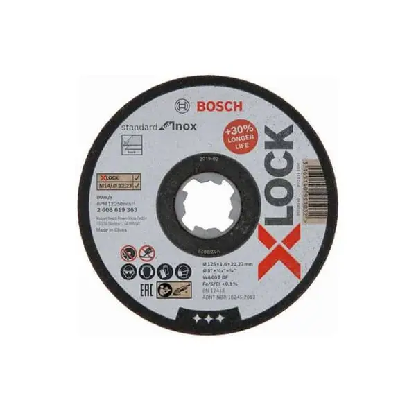 BOSCH 10 Disques tronconner X-Lock Metal/inox 125 ep1.6 - 2608619364