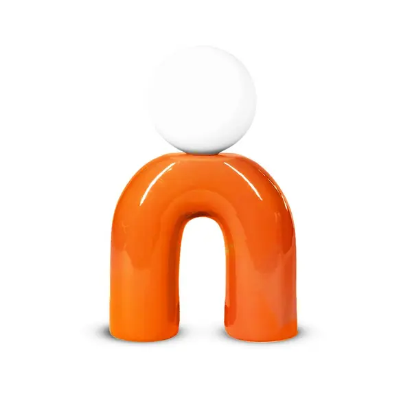 Lampe Pop u, orange, céramique, H.31 cm, G9 - LX FRANCE