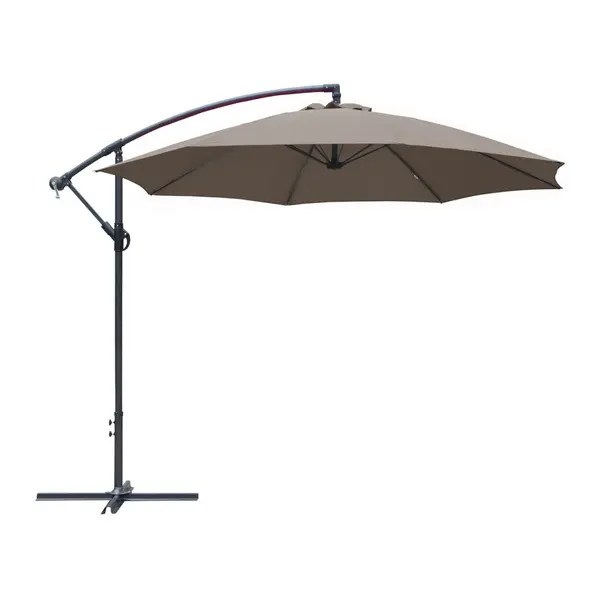 Parasol déporté 300 cm - Gris / taupe - PROLOISIRS
