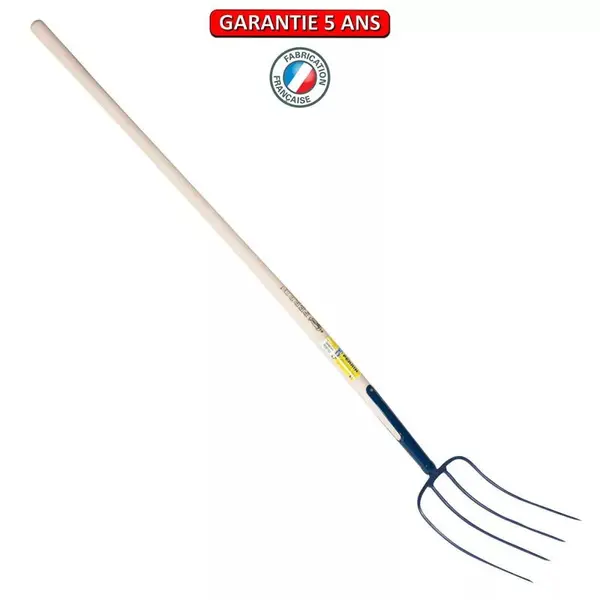 Fourche à fumier à soie 4 dents manche pomme - PERRIN