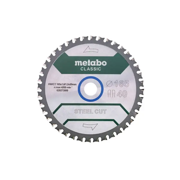 Lame de scie circ. Classic "Steel Cut" HW/CT 165x20, 40 FZFA/FZFA 4° - Metabo