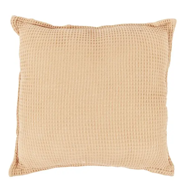 Coussin déco nid d'abeille 45x45cm orange
