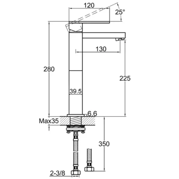 Mitigeur lavabo bec haut Ancodesign 2 - chrome