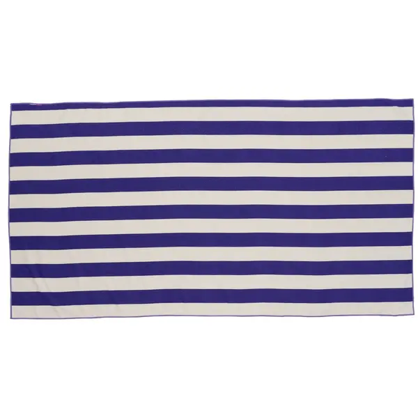 Serviette de plage bleue et blanche 170x90cm