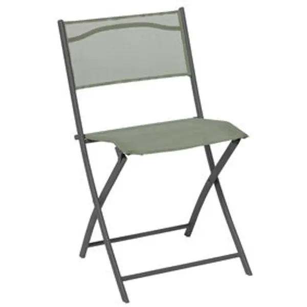 Chaise de jardin pliante London métal textilène vert 45x50xH81cm