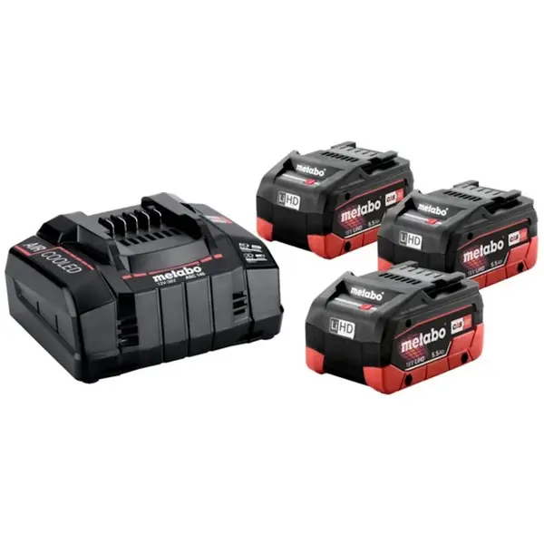 Pack énergie 18 V 3 Batterie 18V LiHD Chargeur Ultrarapide - 3x5,5Ah - batterie incluse - Metabo