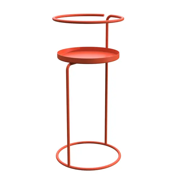 Sellette Cylindra terracotta 55 cm - plateau Ø 23 cm - acier époxy - Louis Moulin
