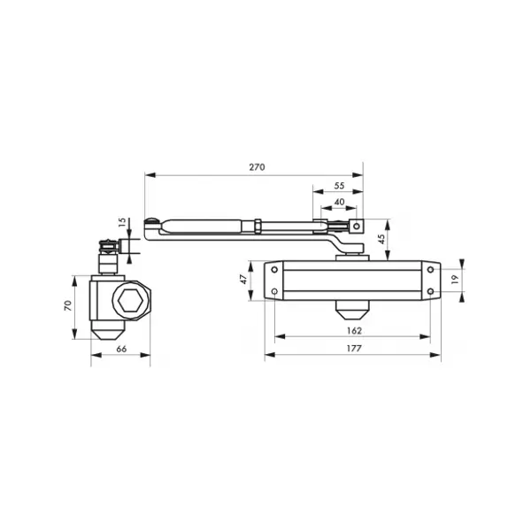 Ferme-porte automatique hydraulique force 3, noir - THIRARD
