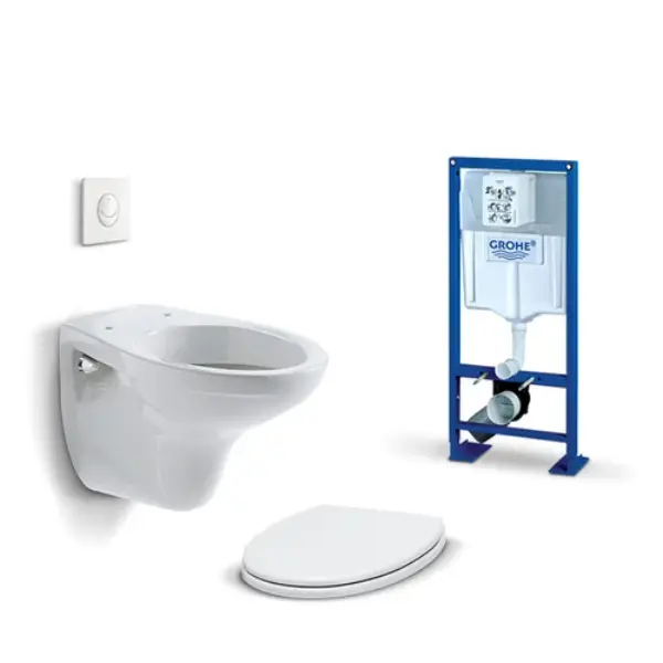 Pack WC Suspendu à poser (bâti-support, cuvette suspendue + son abattant)