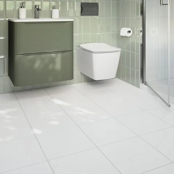 Carrelage de sol intérieur "Monzie" blanc - l. 33,3 x L. 33,3 cm